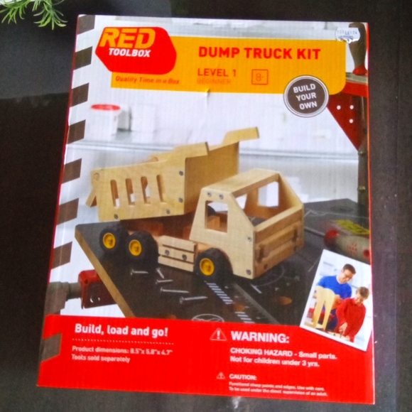 Other | New Wooden Dump Truck Kit Red Toolbox Diy Craft | Poshmark